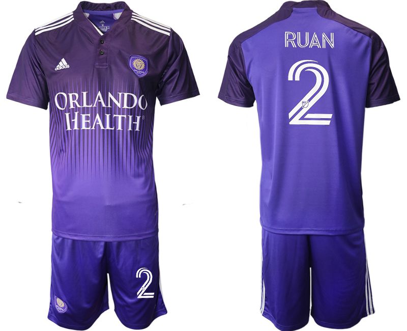 Men 2021-2022 Club Orlando City home purple #2 Adidas Soccer Jersey